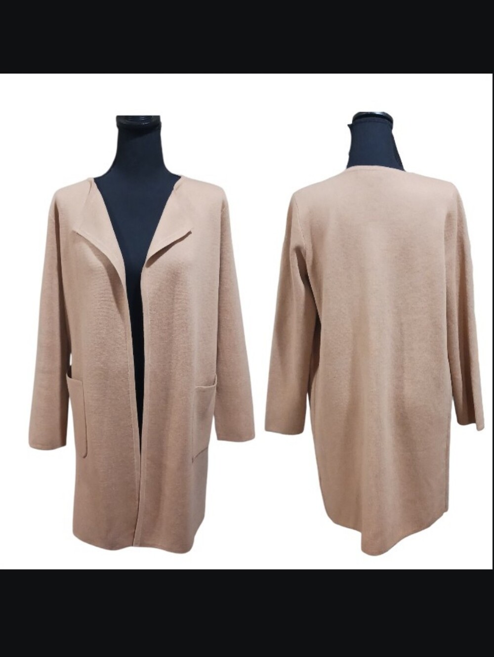 J Crew Juliette Open Front Longline Cardigan Blazer Khaki - Picture 2 of 9
